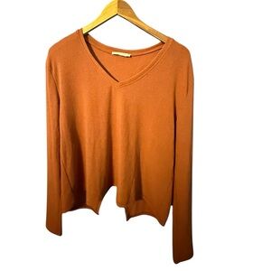Six Fifty Long Sleeve Top Vneck Criss Cross Peekaboo Back Women’s Fall Sweater
